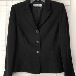Tahari Blazer Jacket Black Pinstripe SZ 8